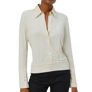 Equipment Femme | Loice Collared Long-Sleeve Stretch Top Blouse